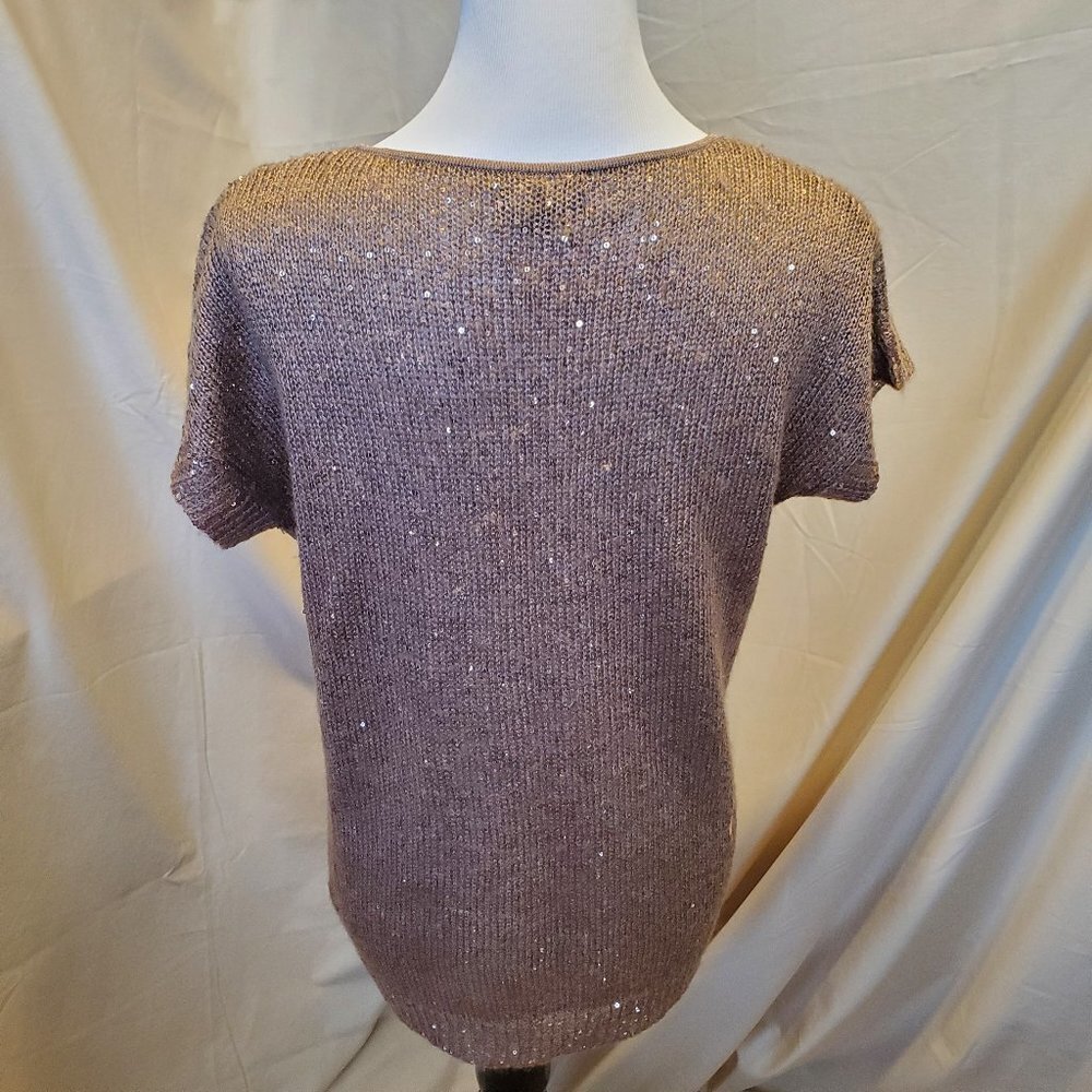 I Jeans by Buffalo Sequin Neutral V-Neck Sweater SZ SM - Picture 4 of 9